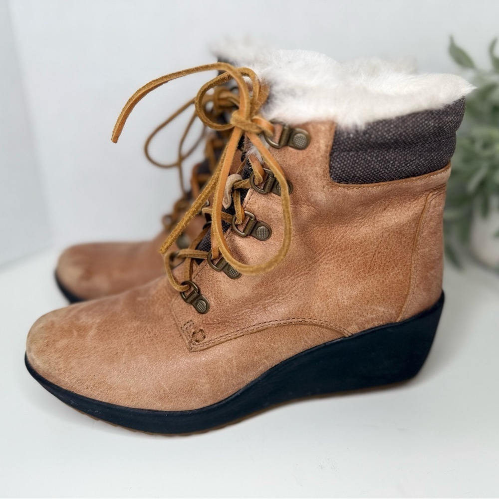 Sperry Luca Peak Wedge Boot Brown Leather Waterproof Women's Size 7 Outdoor Fall